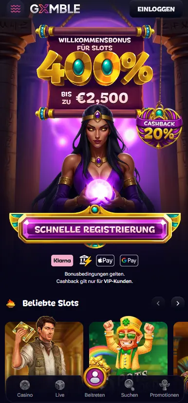 Gxmble App Vorschau